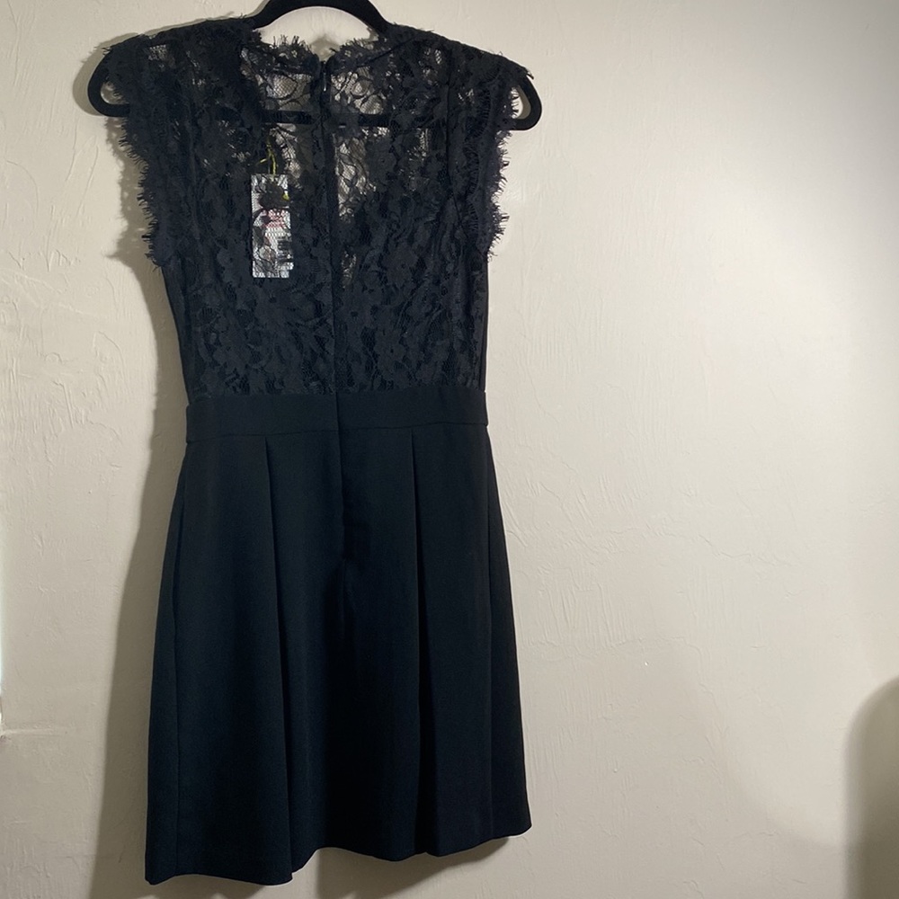 BCBGeneration Lace Trim Mini Dress in Black. Size 2 - Picture 2 of 5